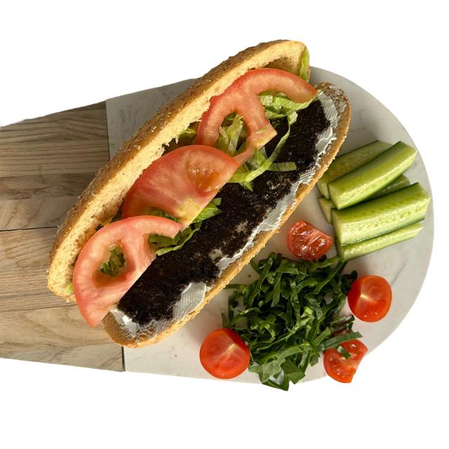 Healthy Labna Sandwich with olives 